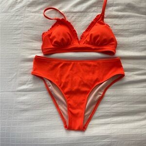 Cupshe Vibrant Orange Bikini Set